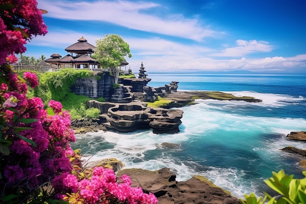 Zdjęcie bali na indonezyjskiej wyspie w stylu kolorowego neoromantyzmu