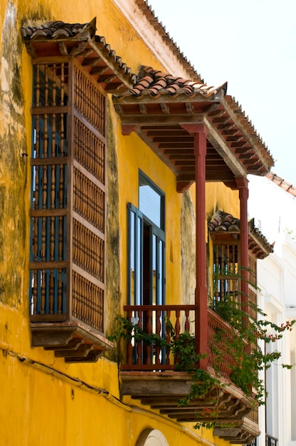 Balkony Kolonialne, Cartagena de Indias, Departament Bolivar, Kolumbia, Ameryka Południowa.