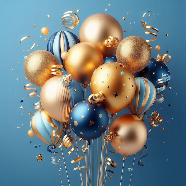 Balloon Ribbon BACKGROUND AI GENERATED