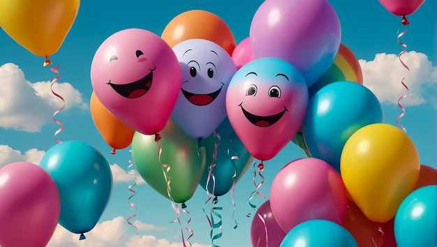 Balloon uroczy uśmiechnięty tło