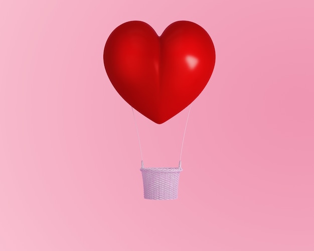 Balon czerwony kształt serca