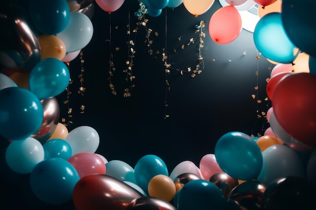 Balon urodzinowy w tle Ilustracja AI GenerativexA