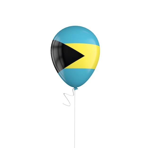 Balon Z Flagą Bahamów Na Sznurku Renderowanie 3d