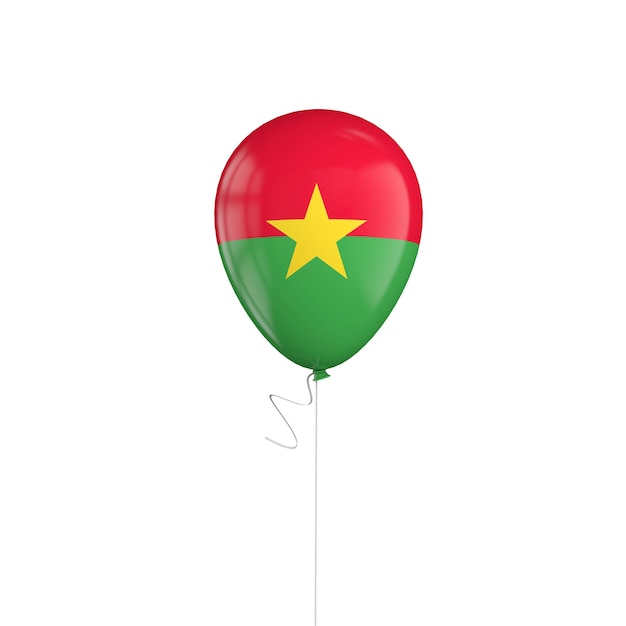 Balon Z Flagą Burkina Faso Na Sznurku Renderowanie 3d