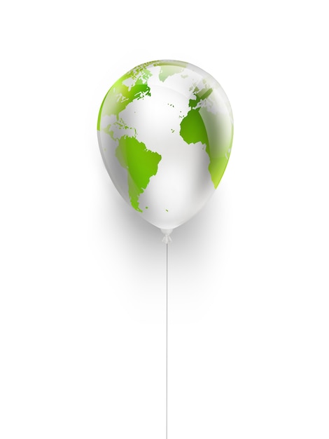 Balon Z Symbolem Mapy świata Koncepcji środowiska