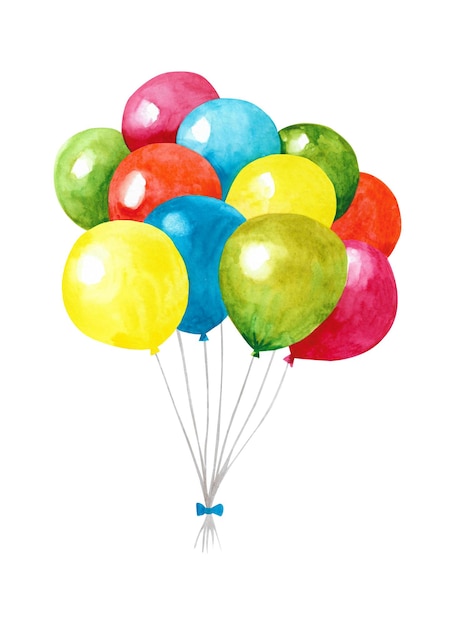 Balony Akwarelowe Kolorowe Balony Na Kartki świąteczne