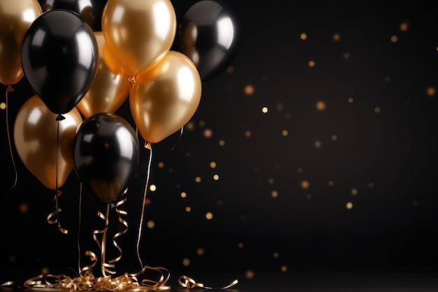 Balony i szczęśliwy nowy rok impreza koncepcyjna świętowanie tła