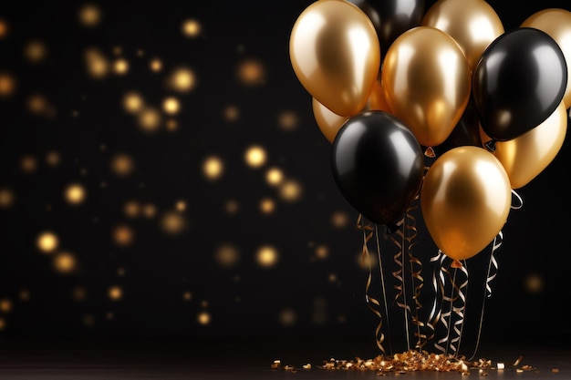 Balony i szczęśliwy nowy rok impreza koncepcyjna świętowanie tła