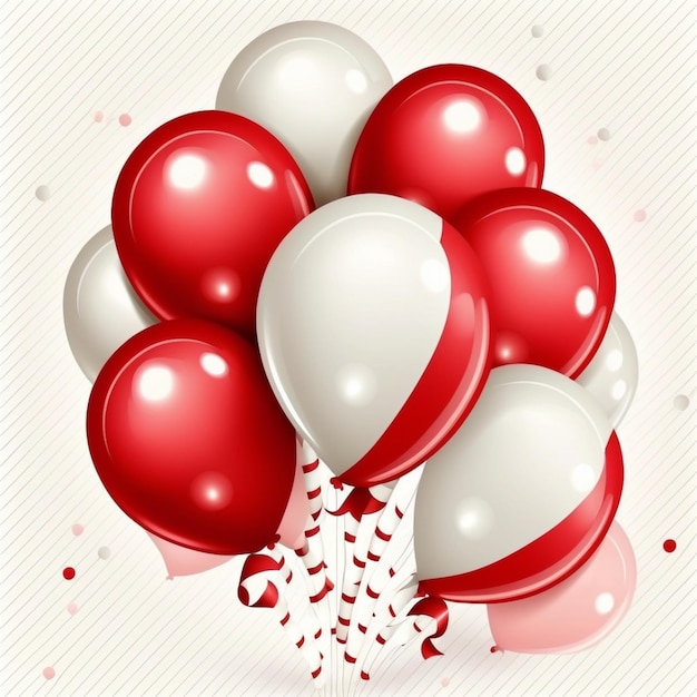 Balony na urodziny, czerwone na białym tle