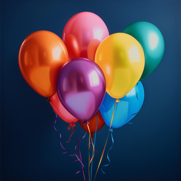 Balony w różnych kolorach połączone ze sobą