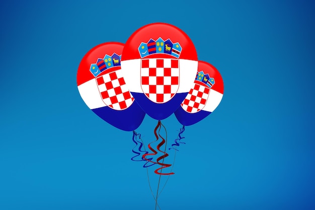 Zdjęcie balony z flagą chorwacji