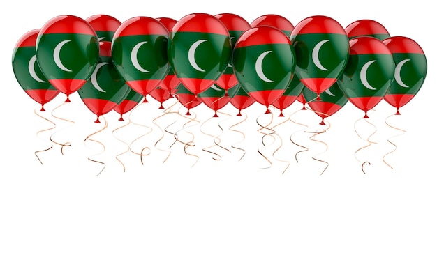 Balony z flagą Malediwów renderowania 3D