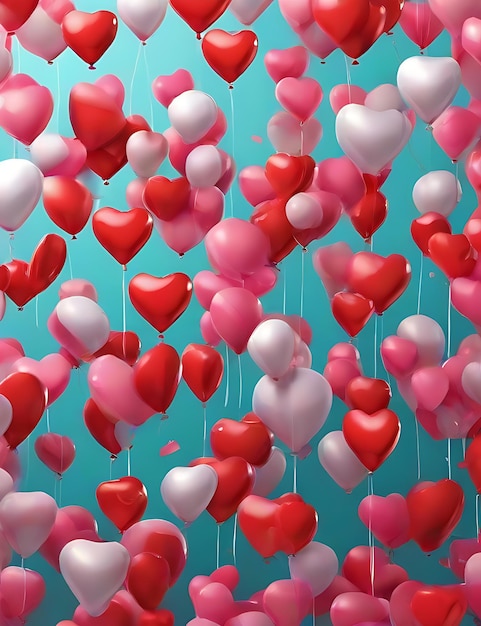 Balony z sercem na Walentynki