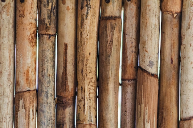 Bambusowe tło. drewniana ściana bambusowa. ścieśniać
