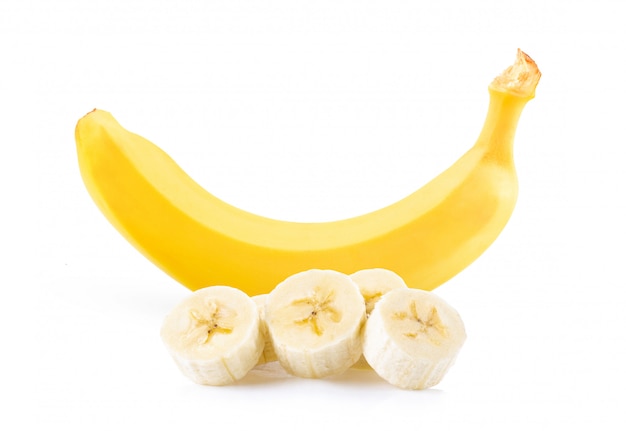 Banan na białym tle