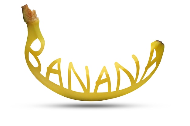 Banan napis z banana białego tła