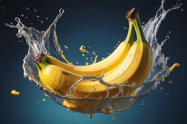 Banan splashes realistyczny styl Close Up na banana