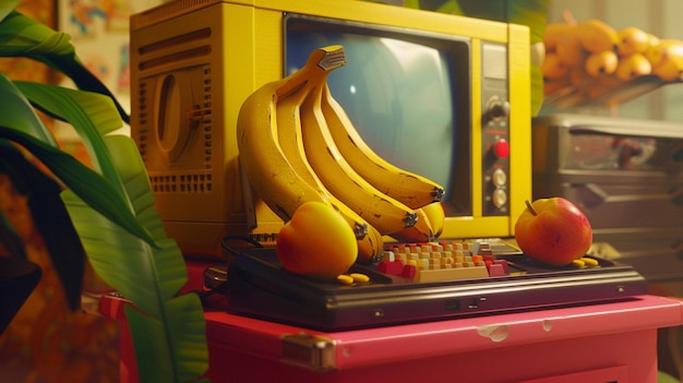 Zdjęcie banana bunch na retro konsoli do gier