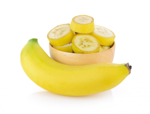 Banany odizolowywający na białym tle