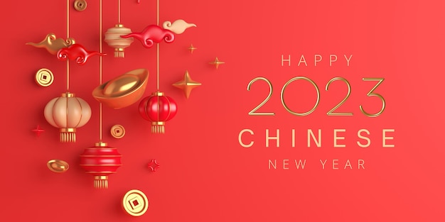 Baner chińskiego nowego roku, szczęśliwego chińskiego nowego roku