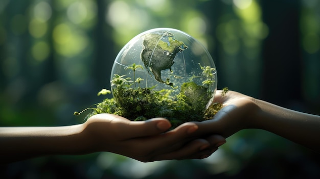 Baner Dnia Ziemi podkreślający znaczenie miłości do natury dla zrównoważonej przyszłości.