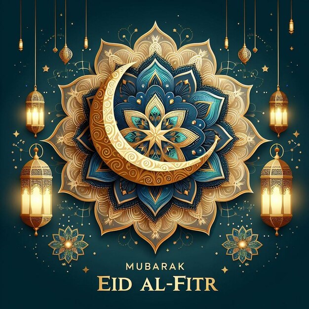 Zdjęcie baner eid al fitr wizytówka