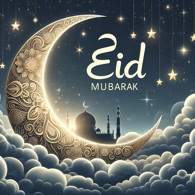 Baner Eid Mubarak na świętowanie islamskich świąt