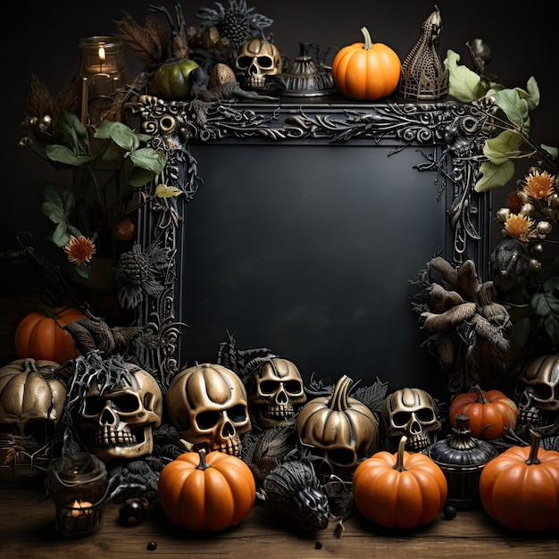 Baner Halloween Wesołych Halloween tapeta z miejscem na kopię wygenerowana przez sztuczną inteligencję