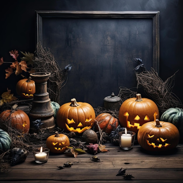 Baner Halloween Wesołych Halloween tapeta z miejscem na kopię wygenerowana przez sztuczną inteligencję