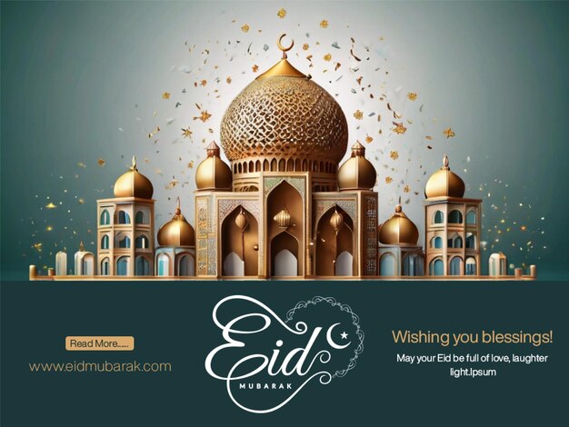 Baner mediów społecznościowych Eid Mubarak
