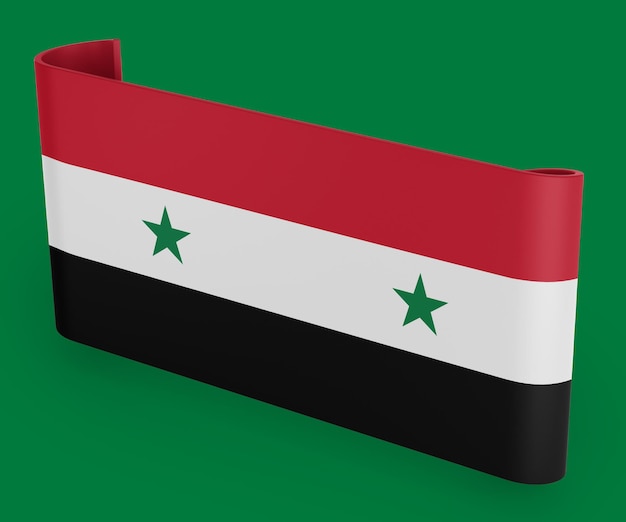 Baner wstążki z flagą Syrii