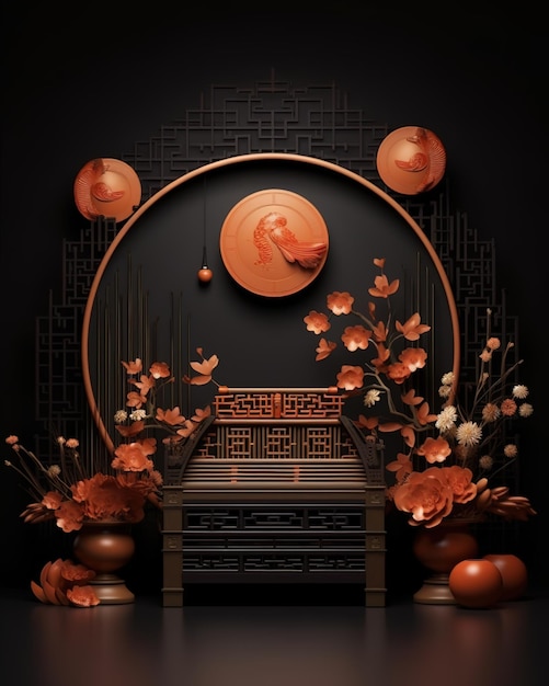 Baner z pozdrowieniami festiwalu jesiennego Dekoracje cute rabbitsmoon w nocnym lesie Ilustracja Happy Mid Autumn Festival