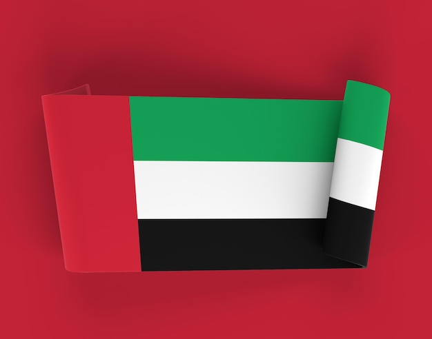 Baner ze wstążką Zjednoczonych Emiratów Arabskich