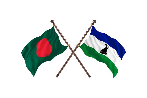 Bangladesz Kontra Tło Flagi Lesotho