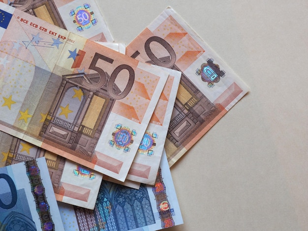 Banknoty euro (EUR), Unia Europejska (UE) z miejscem na kopię