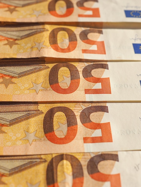 Zdjęcie banknoty euro unia europejska