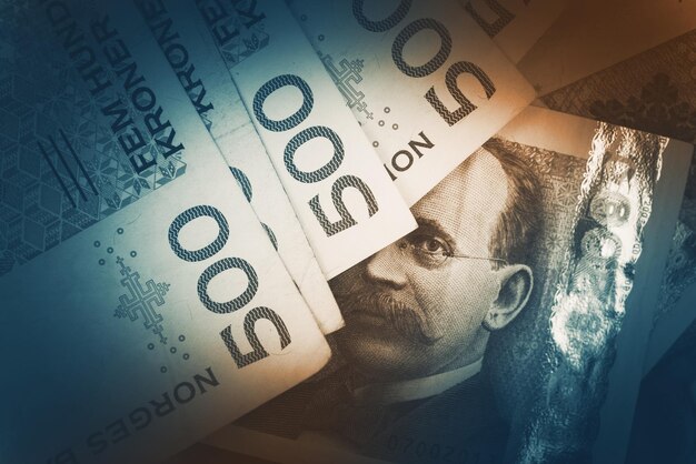 Zdjęcie banknoty korony norweskiej