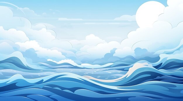 Banner abstrakcyjnej reprezentacji cyklu wody odcienie niebieskiego środowisko 2D płaskie wzory