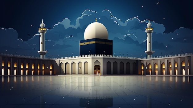 banner hadżdż mabrour realistyczna kaaba i meczet