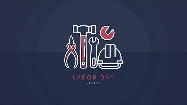 Banner Happy Labor Day Ilustracja Międzynarodowego Dnia Pracy