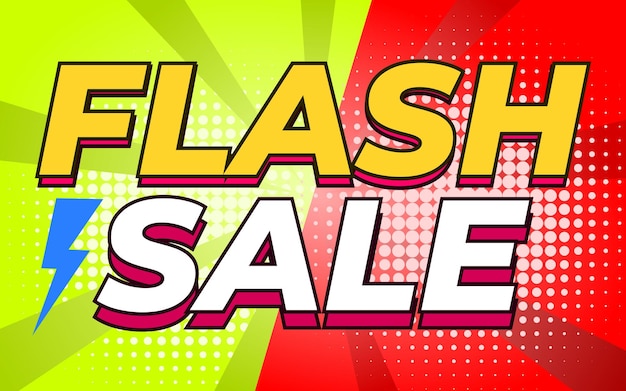 Banner sprzedaży flash z tekstem 3D na tle