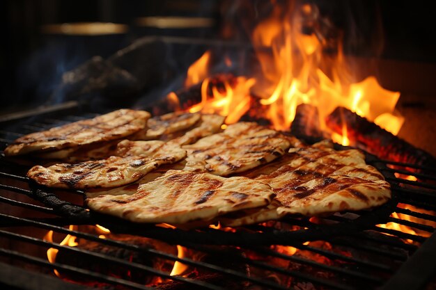 Bannock Smażyć Chleb Na Patelni Na Rozżarzonych Węglach