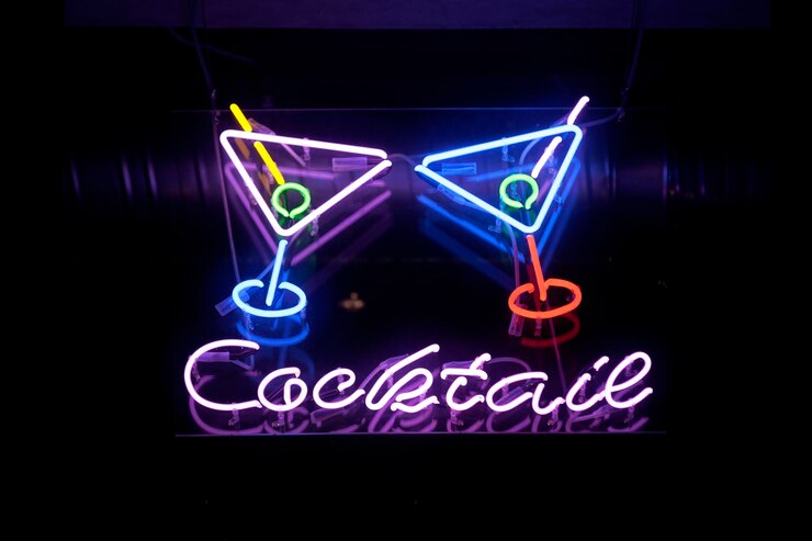 Zdjęcie bar koktajlowy światło neonowe