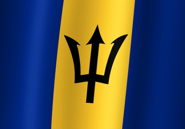 Barbados flaga narodowa ilustracja 3d z bliska widok