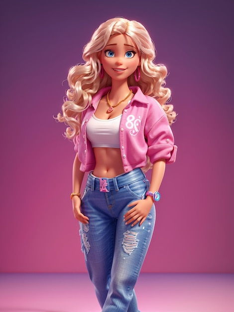 Barbie całe ciało niebieskie oczy uśmiechnięte