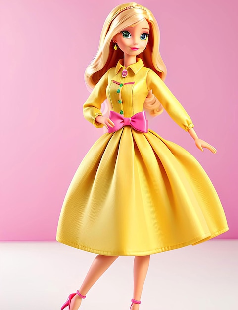 Barbie dziewczyna Barbie Lalka w modnym stroju żółty