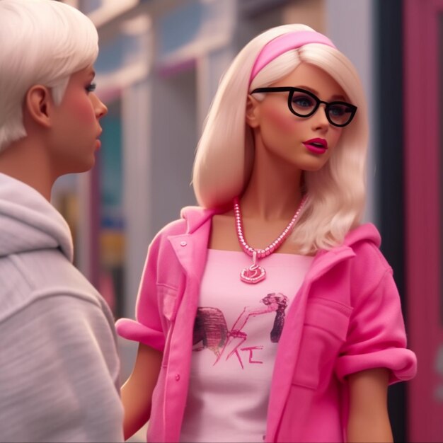 Barbie emituje swój miejski styl na tym bardzo szczegółowym zdjęciu.