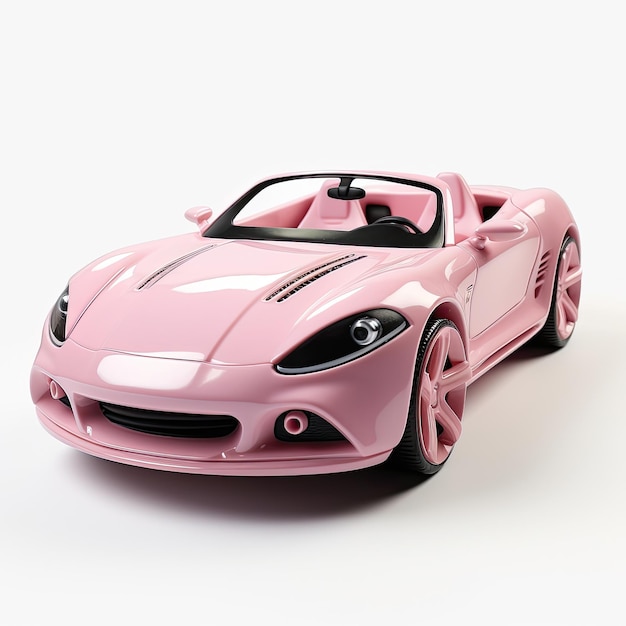 Barbie różowy vintage samochód sportowy izolowany na białym tle