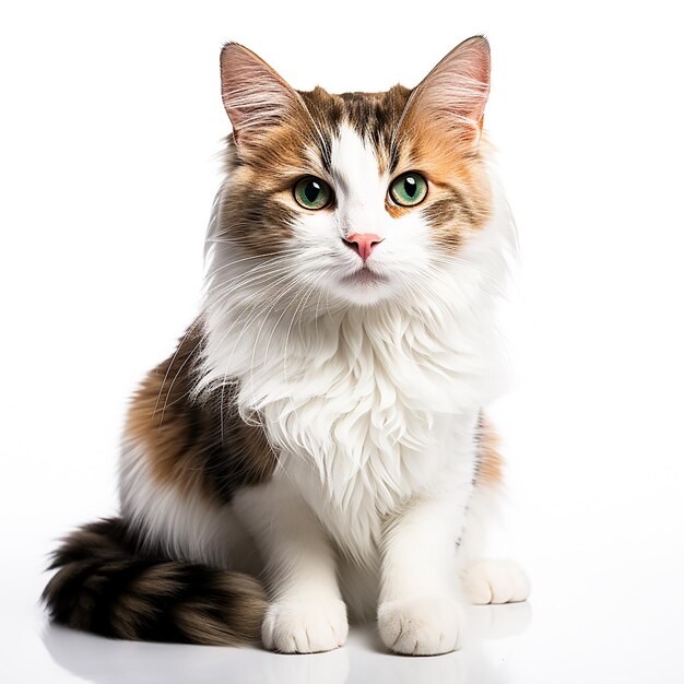 Bardzo ładne, urocze, białe tło kotów generowane przez AI