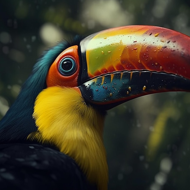 Bardzo ładny obraz ptaka tukana Generatywna sztuczna inteligencja